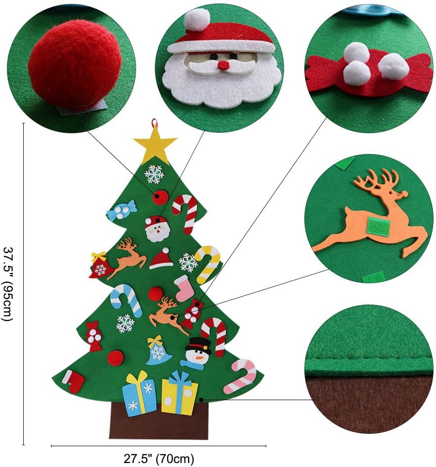 Christmas Tree Set with Ornaments for Kids, Xmas Gifts, New Year Door Wall Hanging Decorations