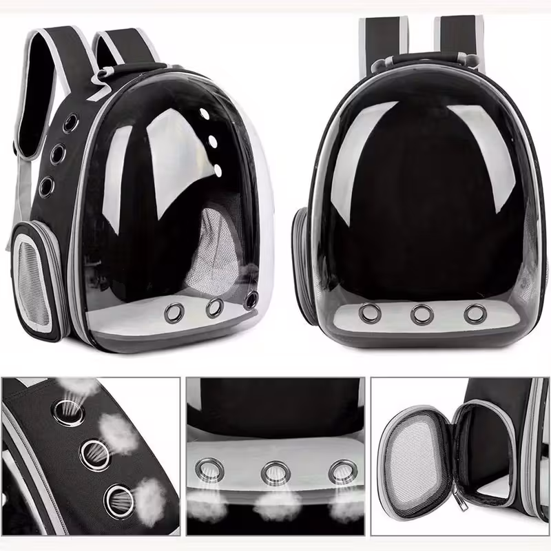Breathable and transparent cat backpack - A small pet-specific safe zipper capsule design, suitable for travel and outdoor use