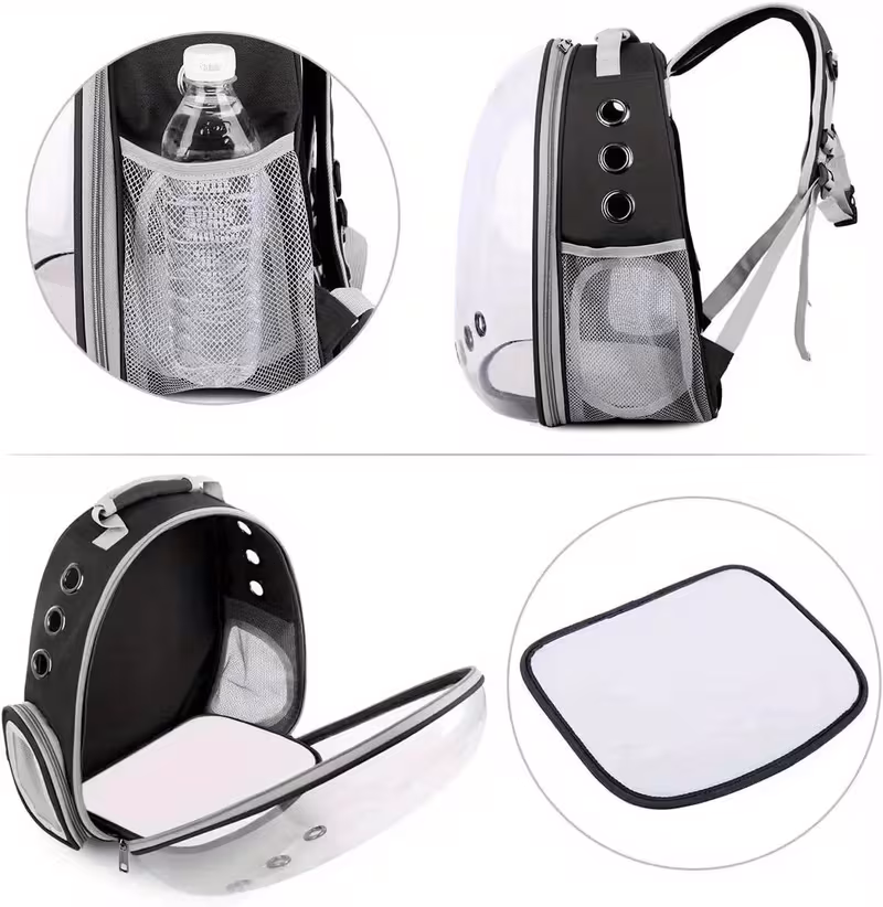 Breathable and transparent cat backpack - A small pet-specific safe zipper capsule design, suitable for travel and outdoor use