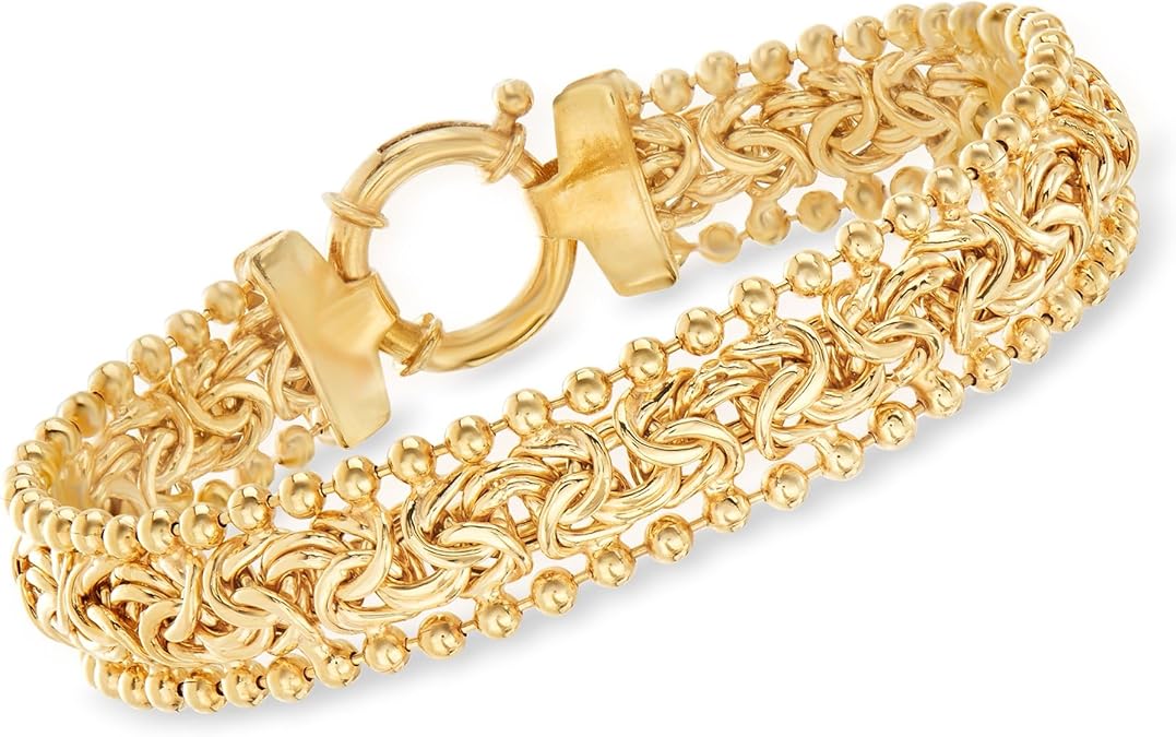 Rounded-edge Byzantine Beaded-Edge Bracelet fashionable bracelet - popular and elegant for Christmas and Valentine's Day gift-giving