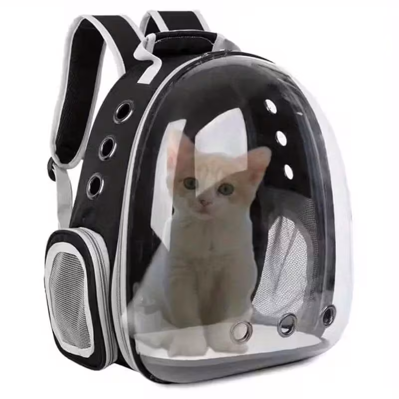 Breathable and transparent cat backpack - A small pet-specific safe zipper capsule design, suitable for travel and outdoor use