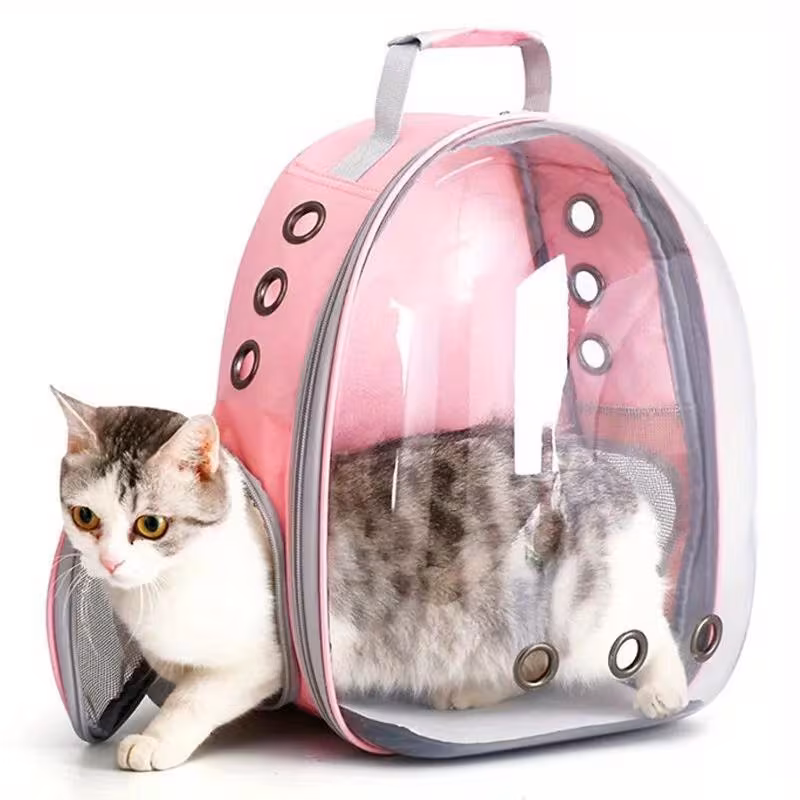 Breathable and transparent cat backpack - A small pet-specific safe zipper capsule design, suitable for travel and outdoor use