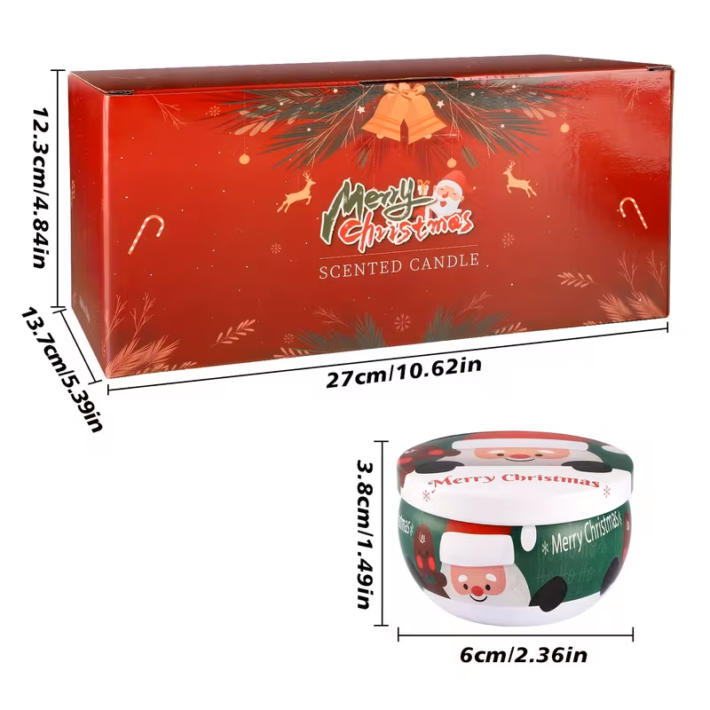 Christmas-themed patterns, 24 scented candles set, romantic and cozy, creating a warm and comfortable Christmas atmosphere. Long-lasting scented soy candles suitable for Christmas, as holiday gifts, candle gift sets for ladies.