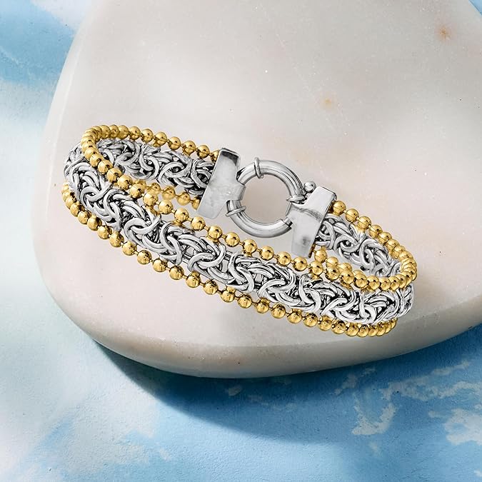 Rounded-edge Byzantine Beaded-Edge Bracelet fashionable bracelet - popular and elegant for Christmas and Valentine's Day gift-giving