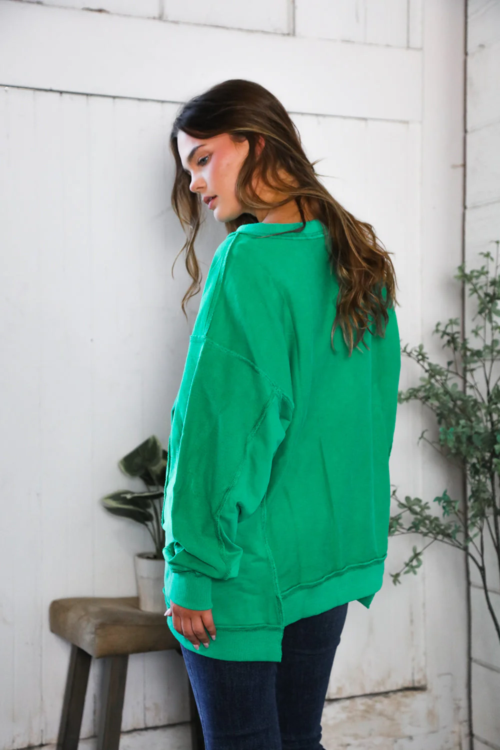 'Happy Fall Y'all' Kelly Green Sweater (Open Pack)