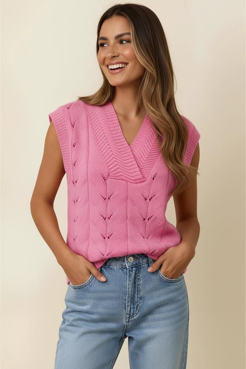 PLUS DOLMAN SHORT SLEEVE CABLE SWEATER TOP