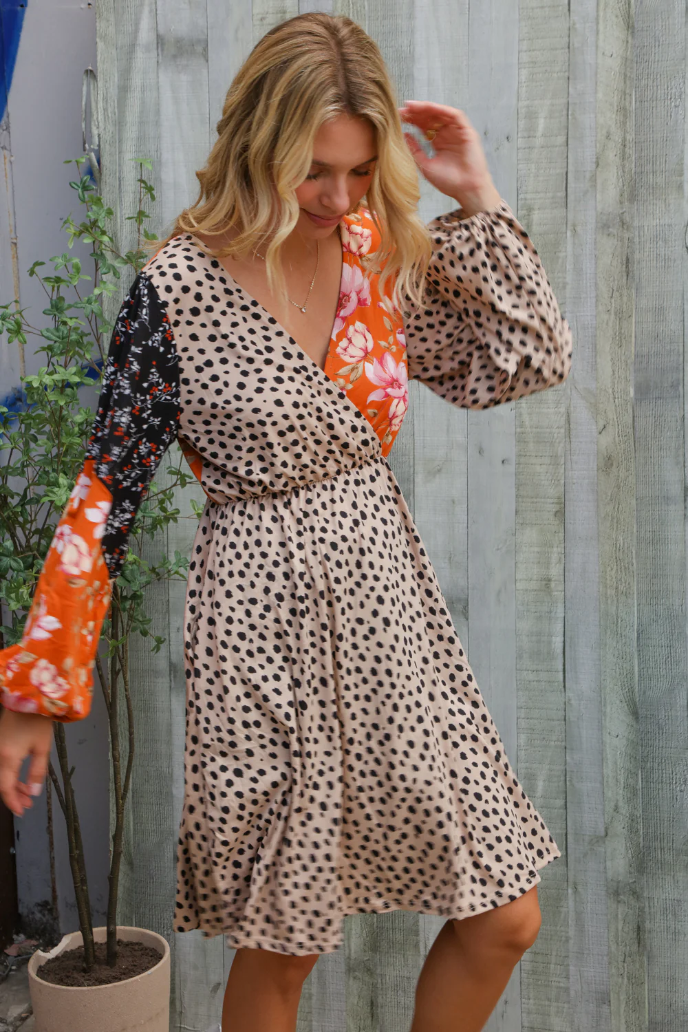 Animal Floral Designed Dress