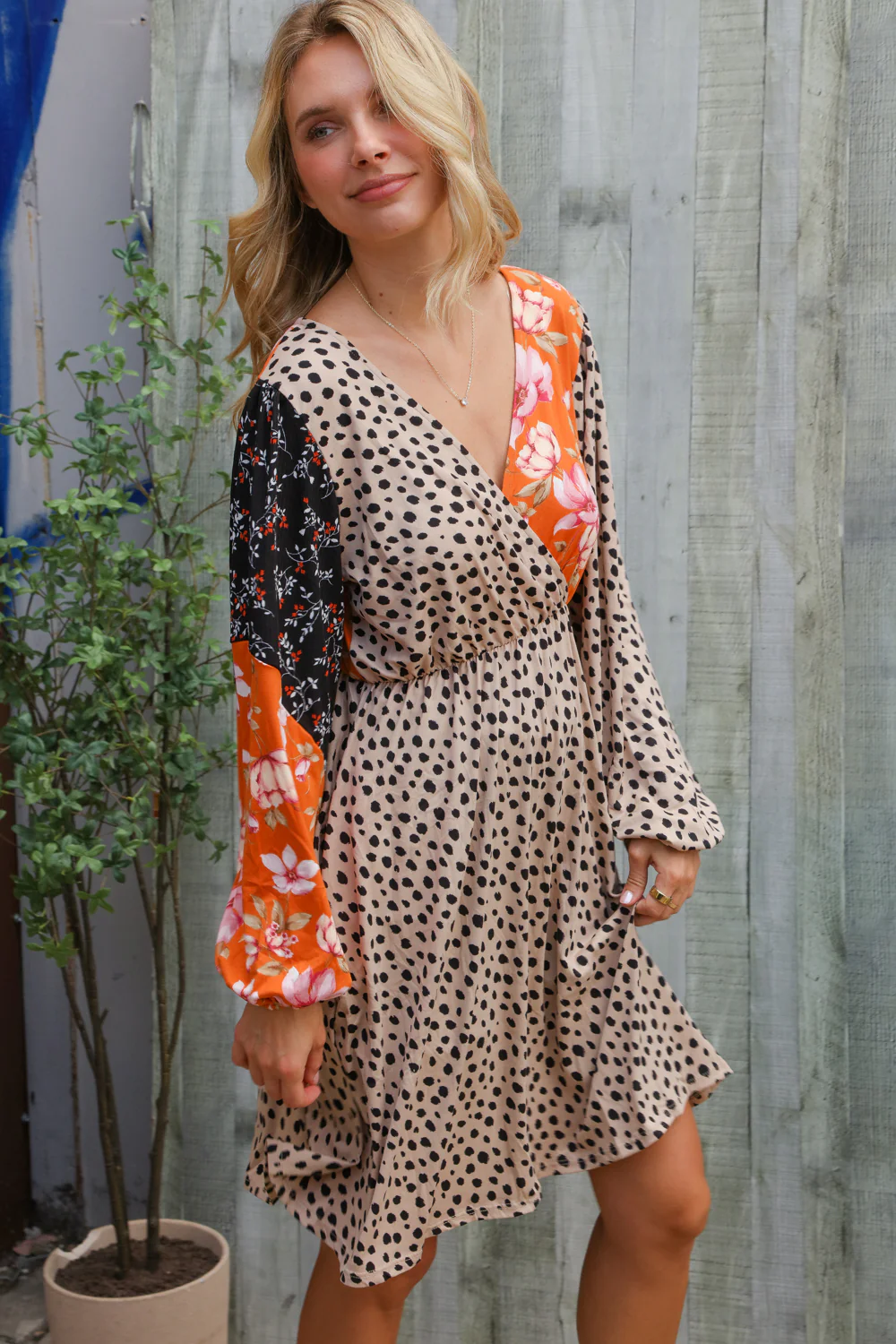 Animal Floral Designed Dress