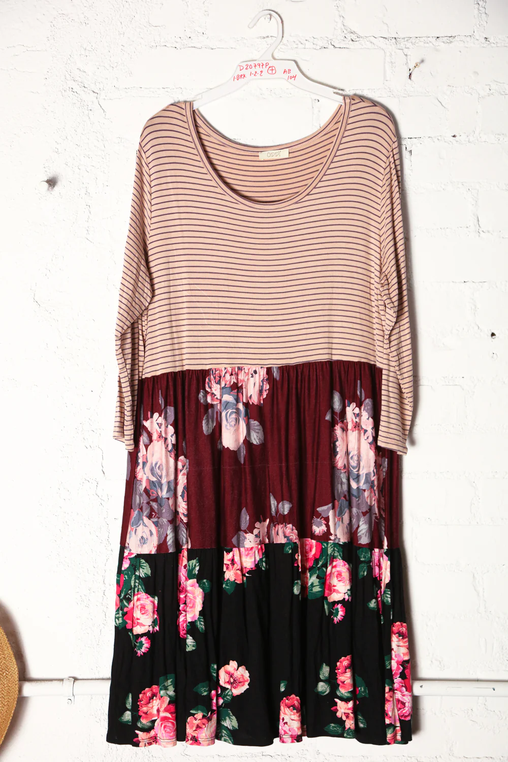 Plus Stripe Floral Dress