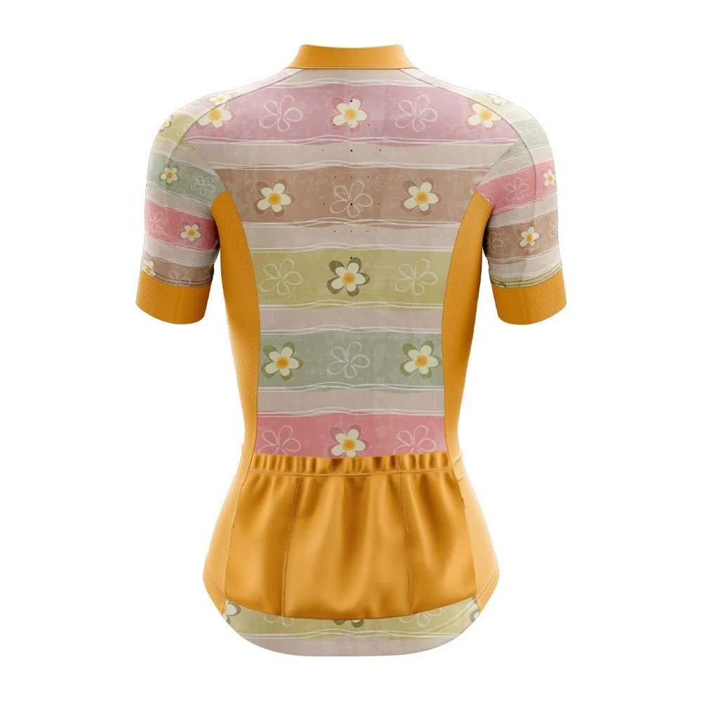 Watercolor Flowers Womens Cycling Jersey