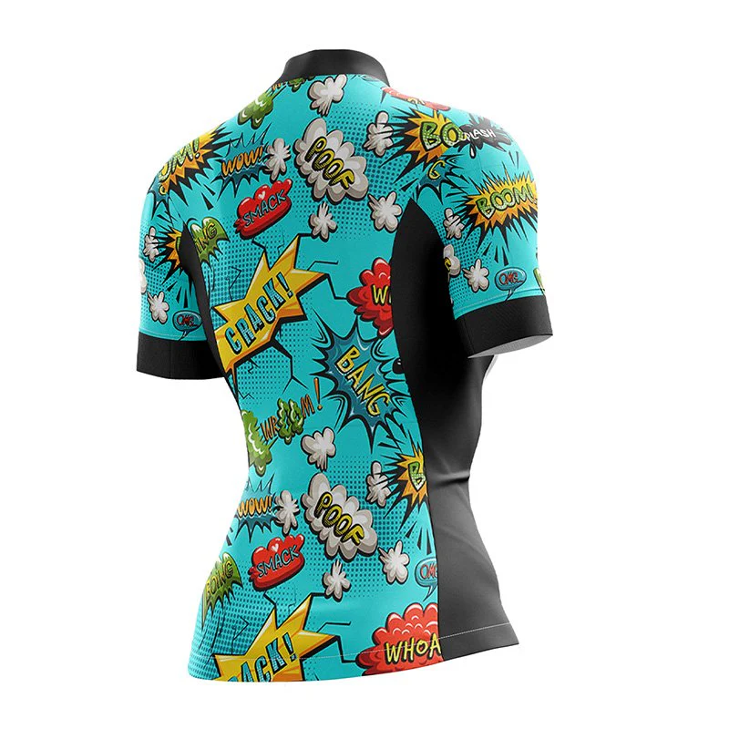 Blue Pop Art Pattern Female Cycling Jersey