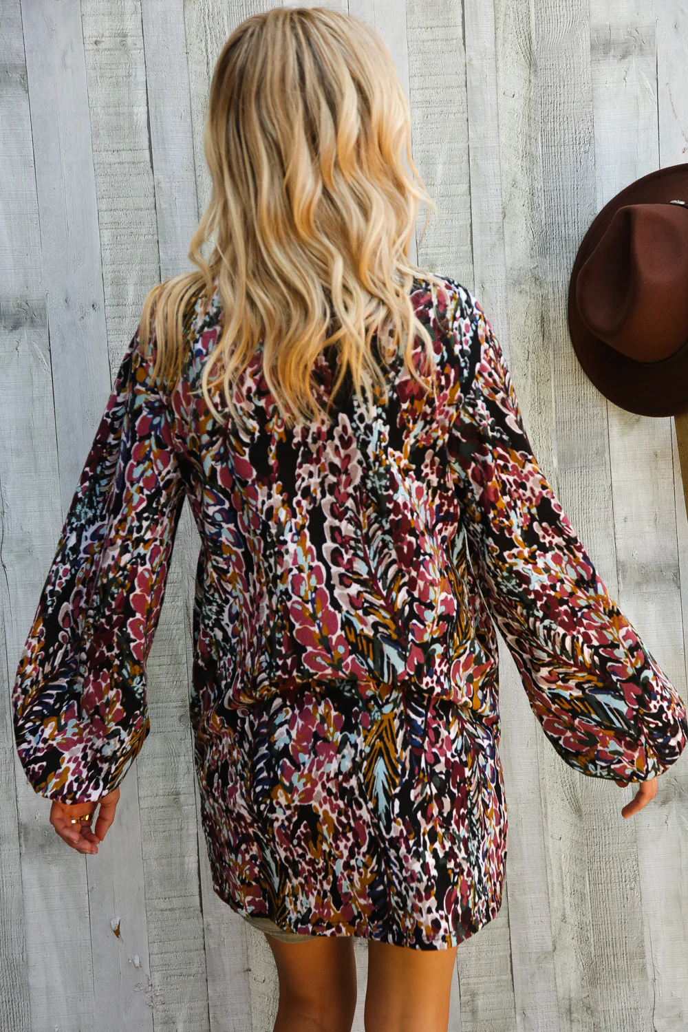 Black Floral Pocketed Dress