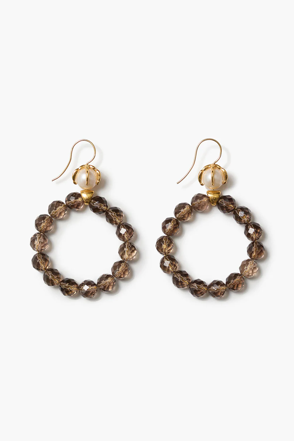Lark Hoop Earrings Smoky Quartz