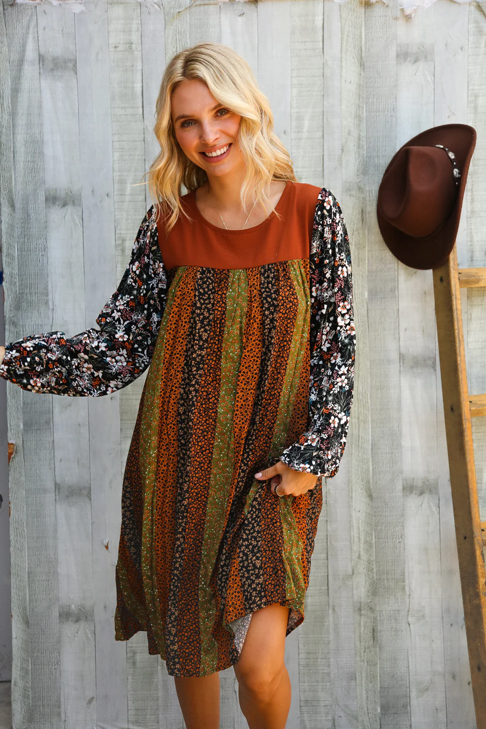 Plus Floral Design Dress