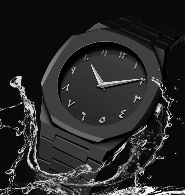 Men's Retro Arabic Digital Sports Waterproof Quartz Watch