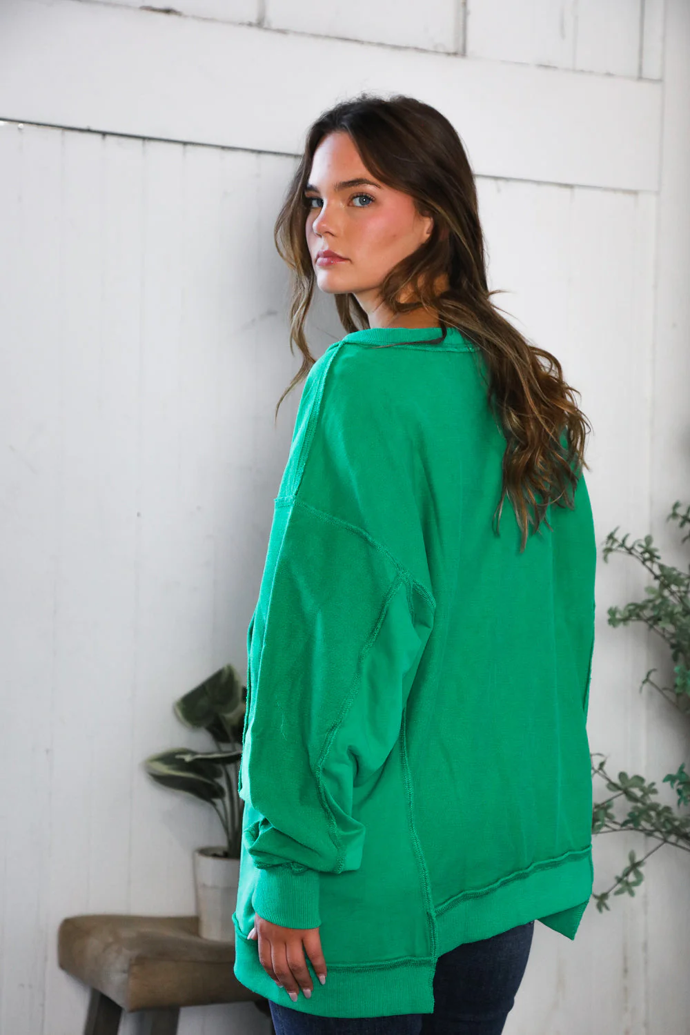 'Happy Fall Y'all' Kelly Green Sweater (Open Pack)