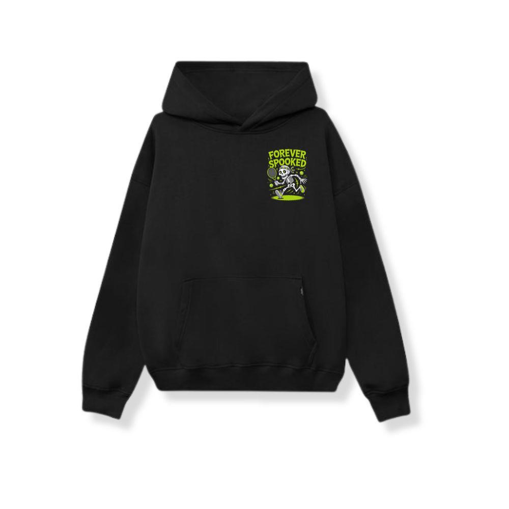 Forever Spooked Skeleton Tennis Funny Graphic Hoodie
