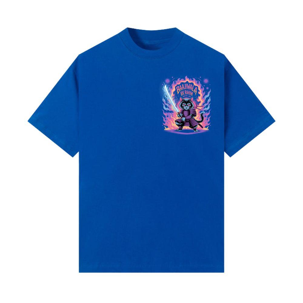 Baajiwala Ninja Cat Warrior Neon Graphic T-Shirts
