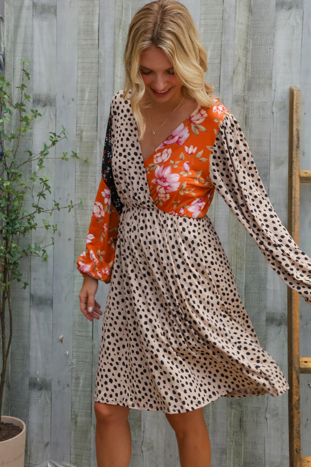 Animal Floral Designed Dress