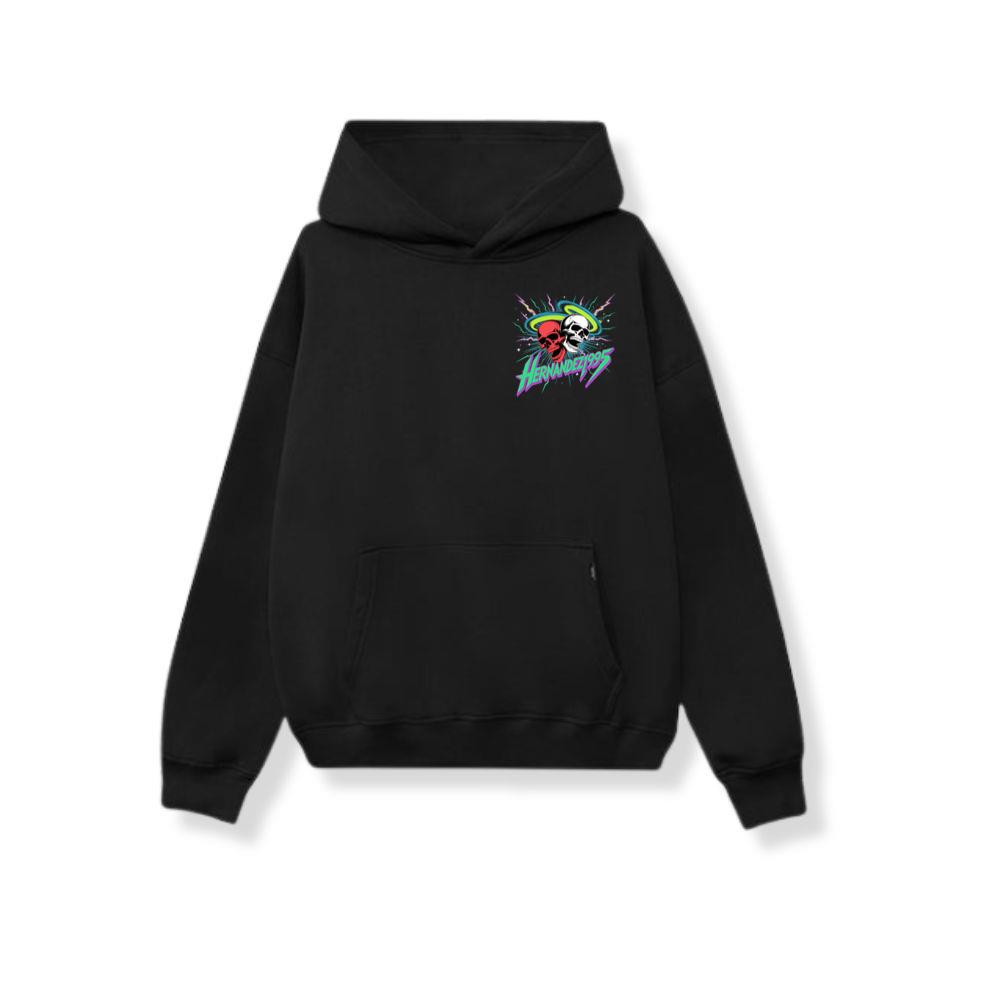 Hernandez 1995 Skull Neon Retro Graphic Hoodie