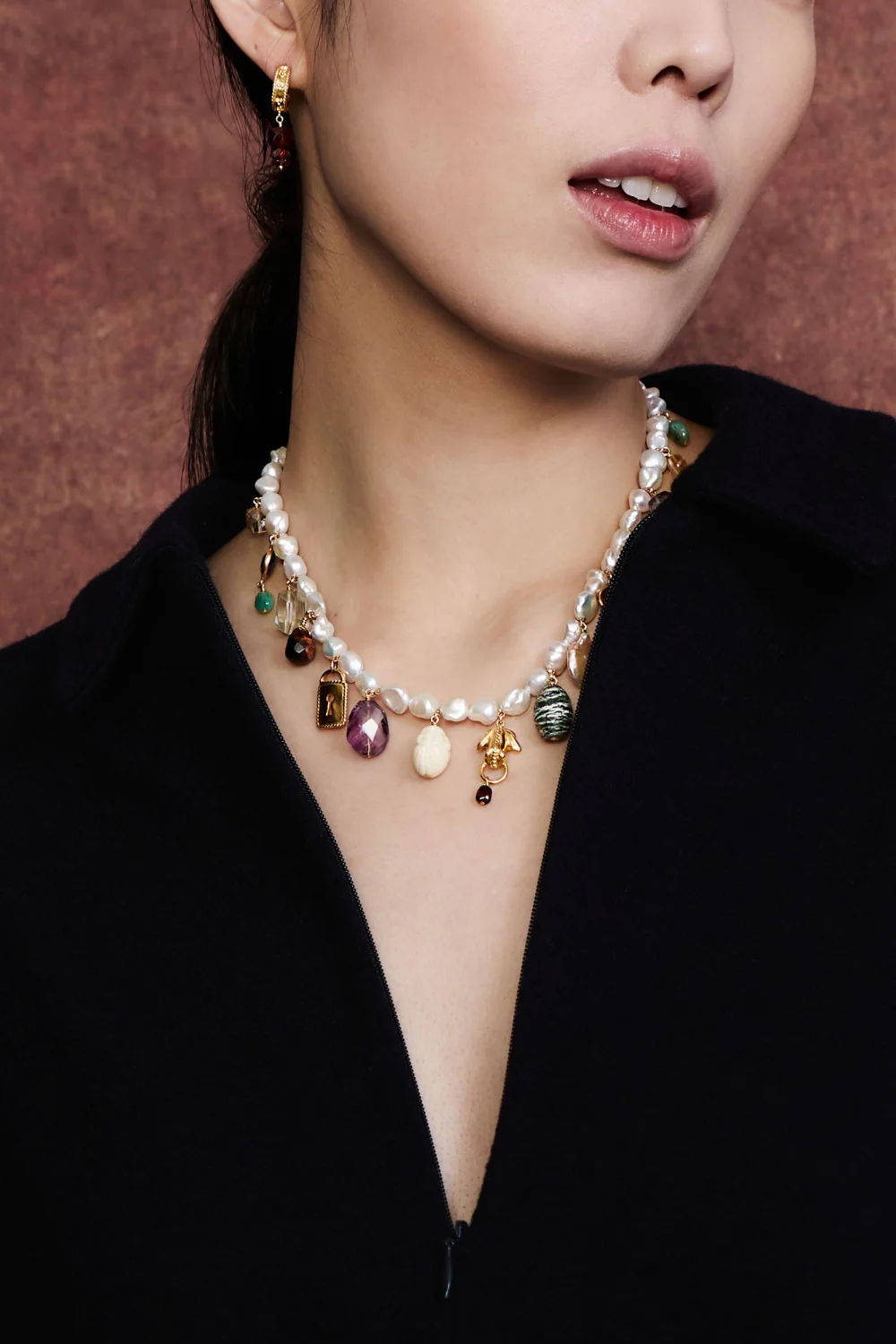 Cressida Hoop Earrings Hessonite