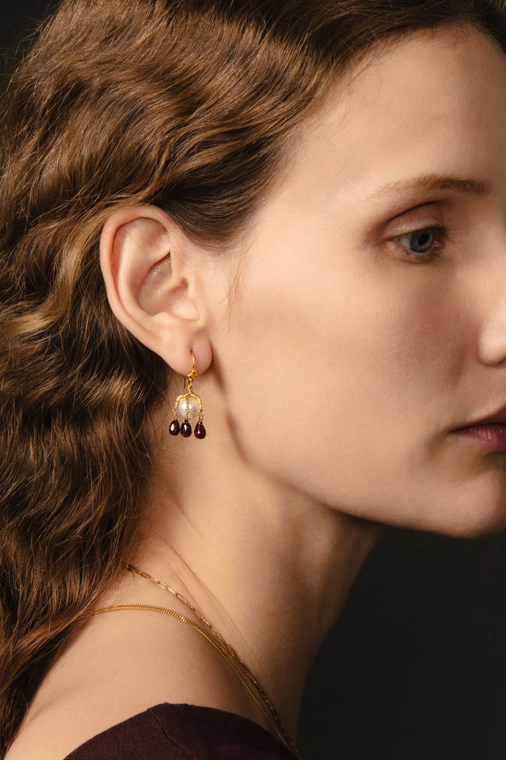 Lark Drip Earrings Garnet