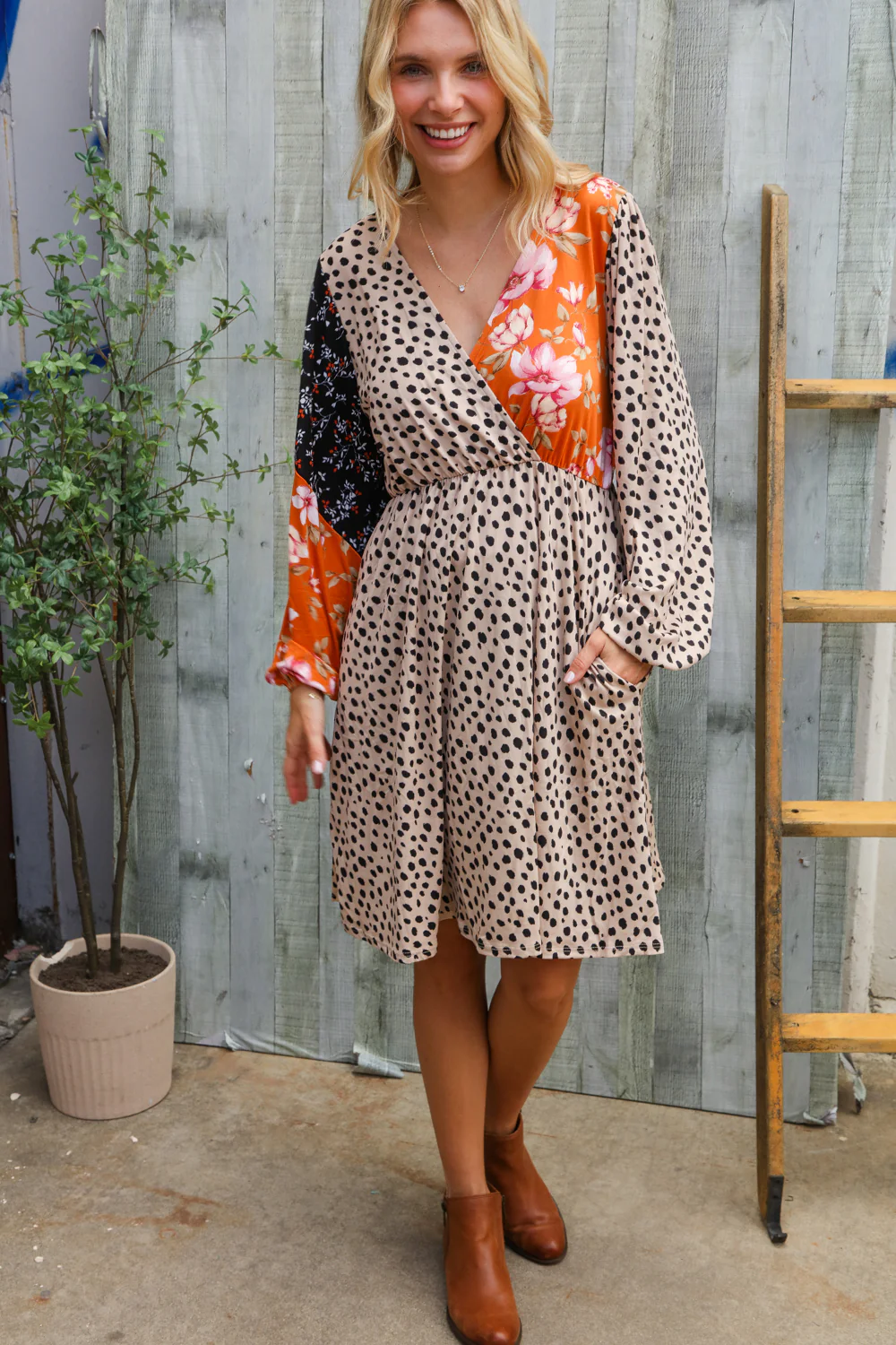 Animal Floral Designed Dress