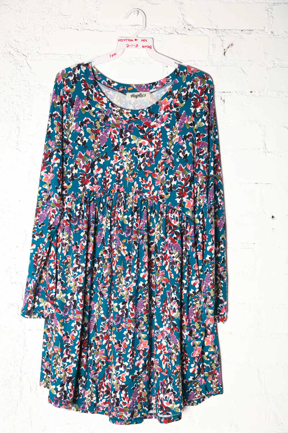 Teal Floral Babydoll Dress