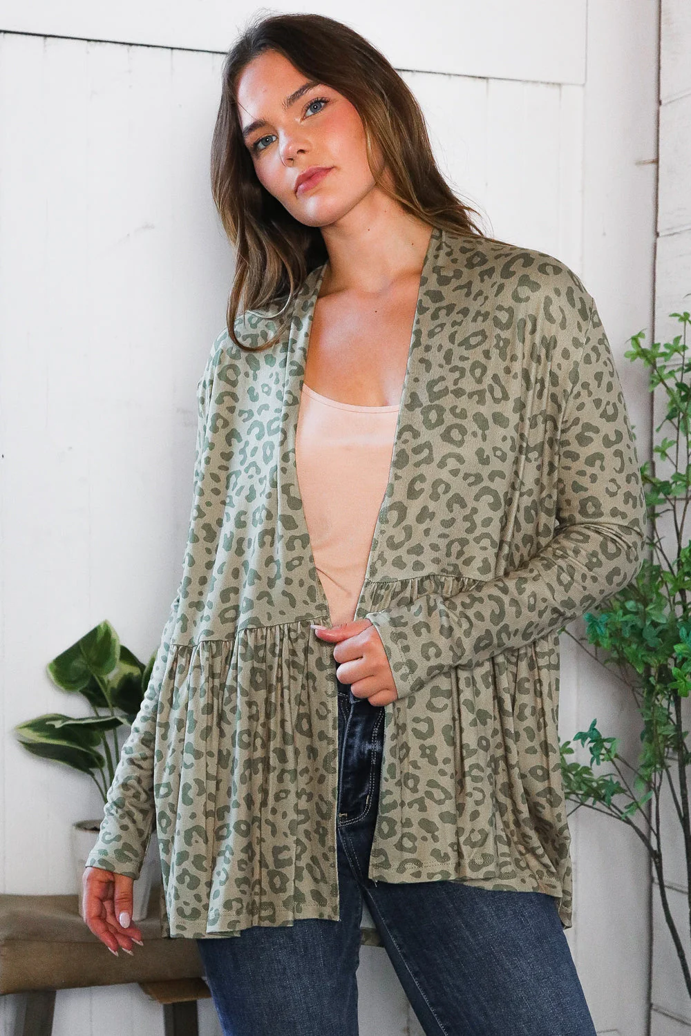 Prowl Around Peplum Open Cardigan (Open Pack)