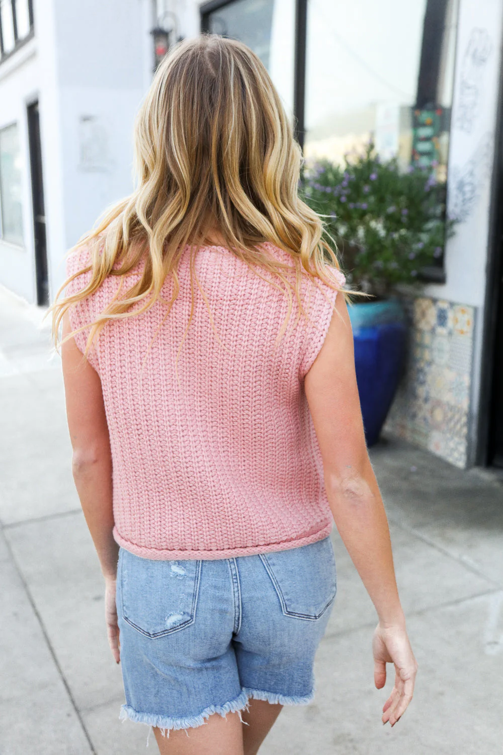 Classy Chic Gold Button Down Chunky Sweater Vest (Open Pack)