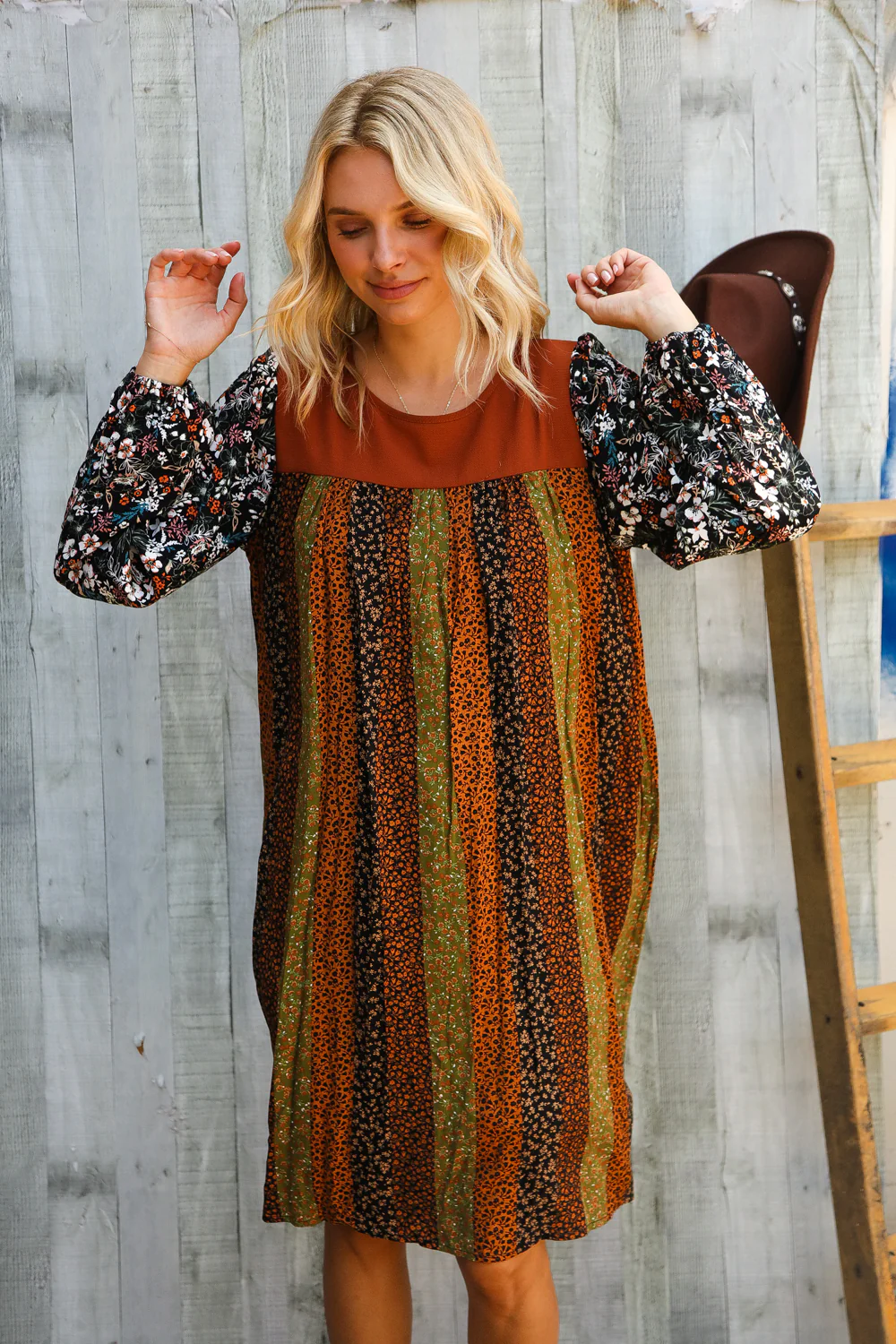 Plus Floral Design Dress