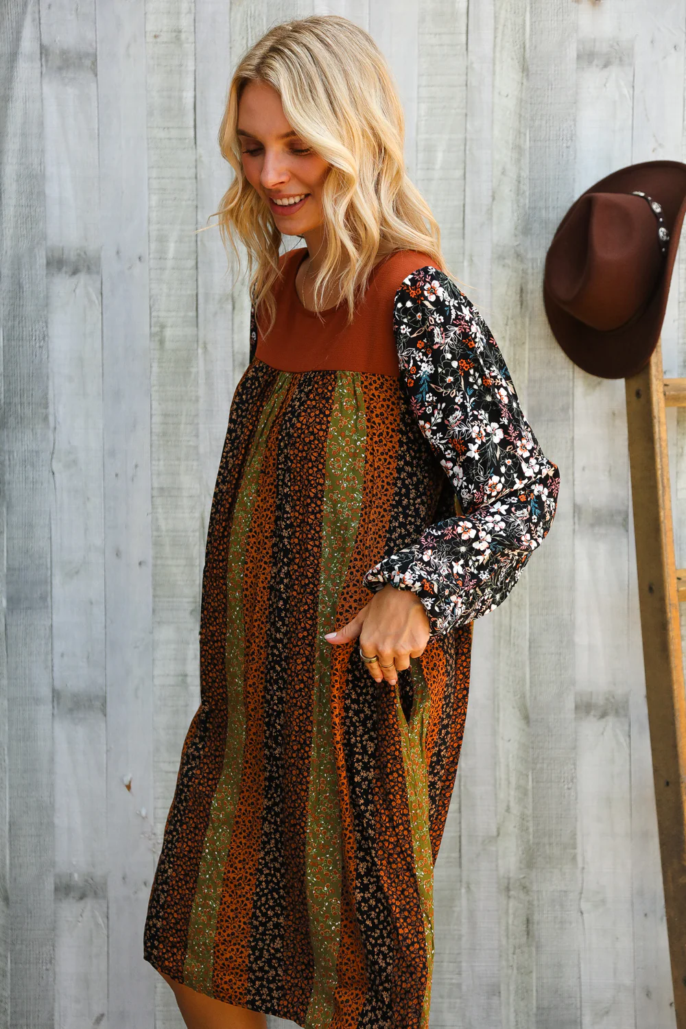 Plus Floral Design Dress