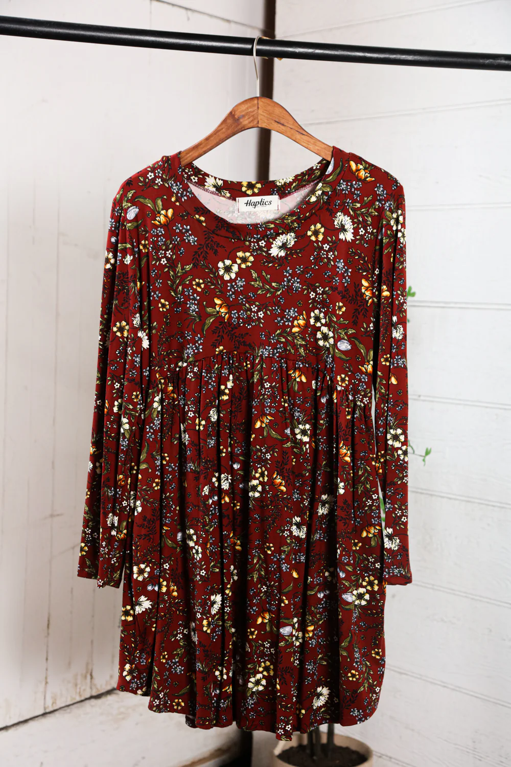 Rust Floral Babydoll Dress