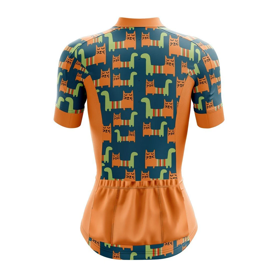 Orange Cat Lady Womens Cycling Jersey