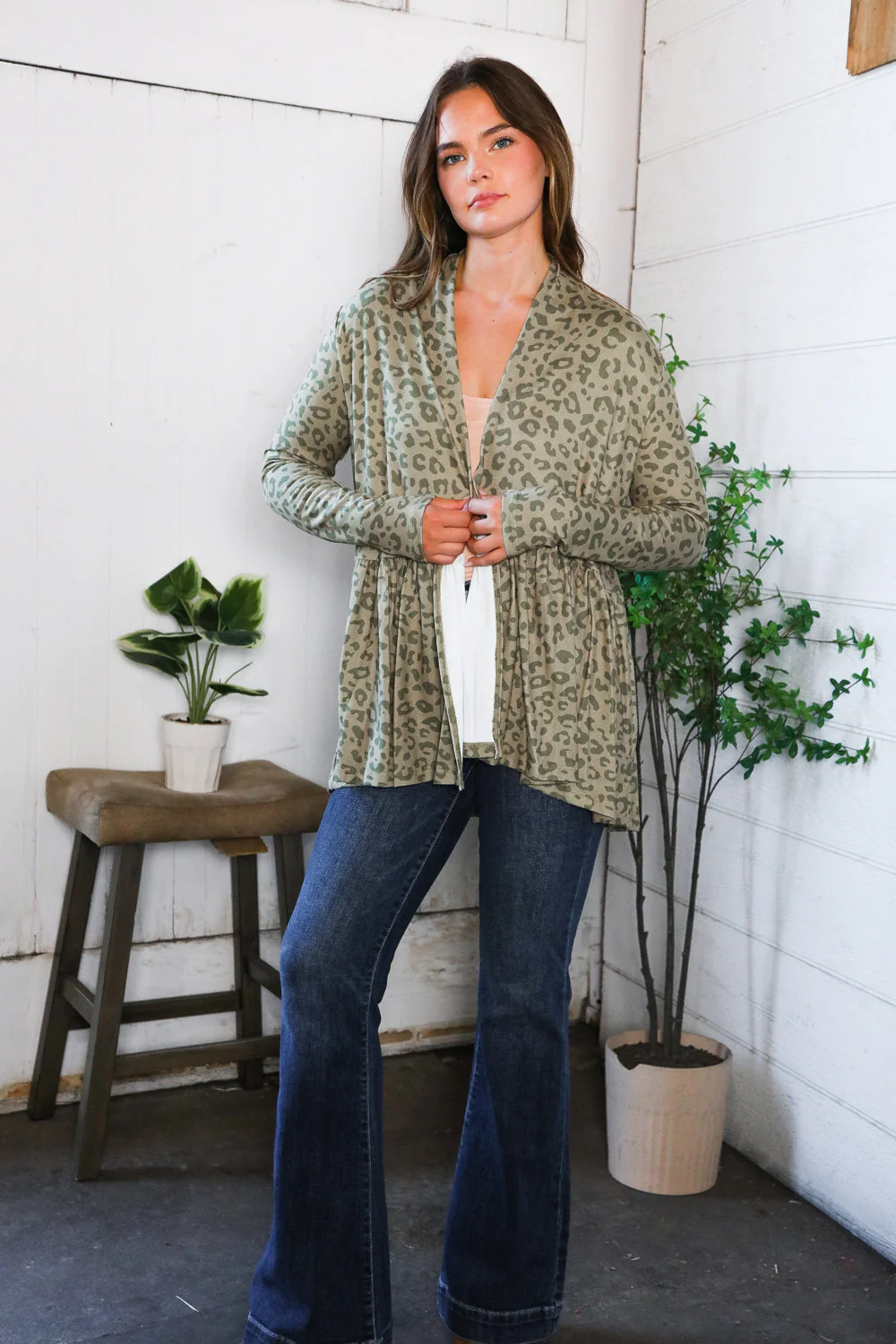 Prowl Around Peplum Open Cardigan (Open Pack)