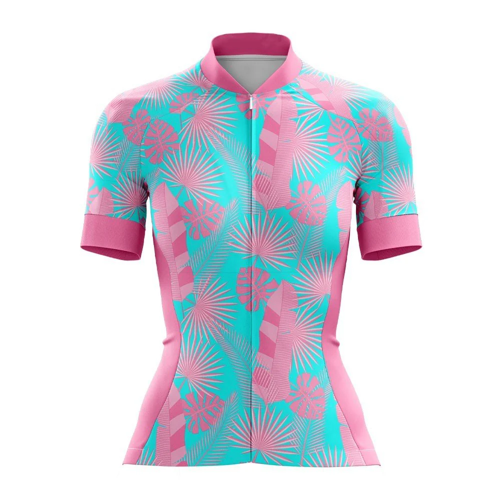 Pink & Blue Botanical Women's Cycling Jersey
