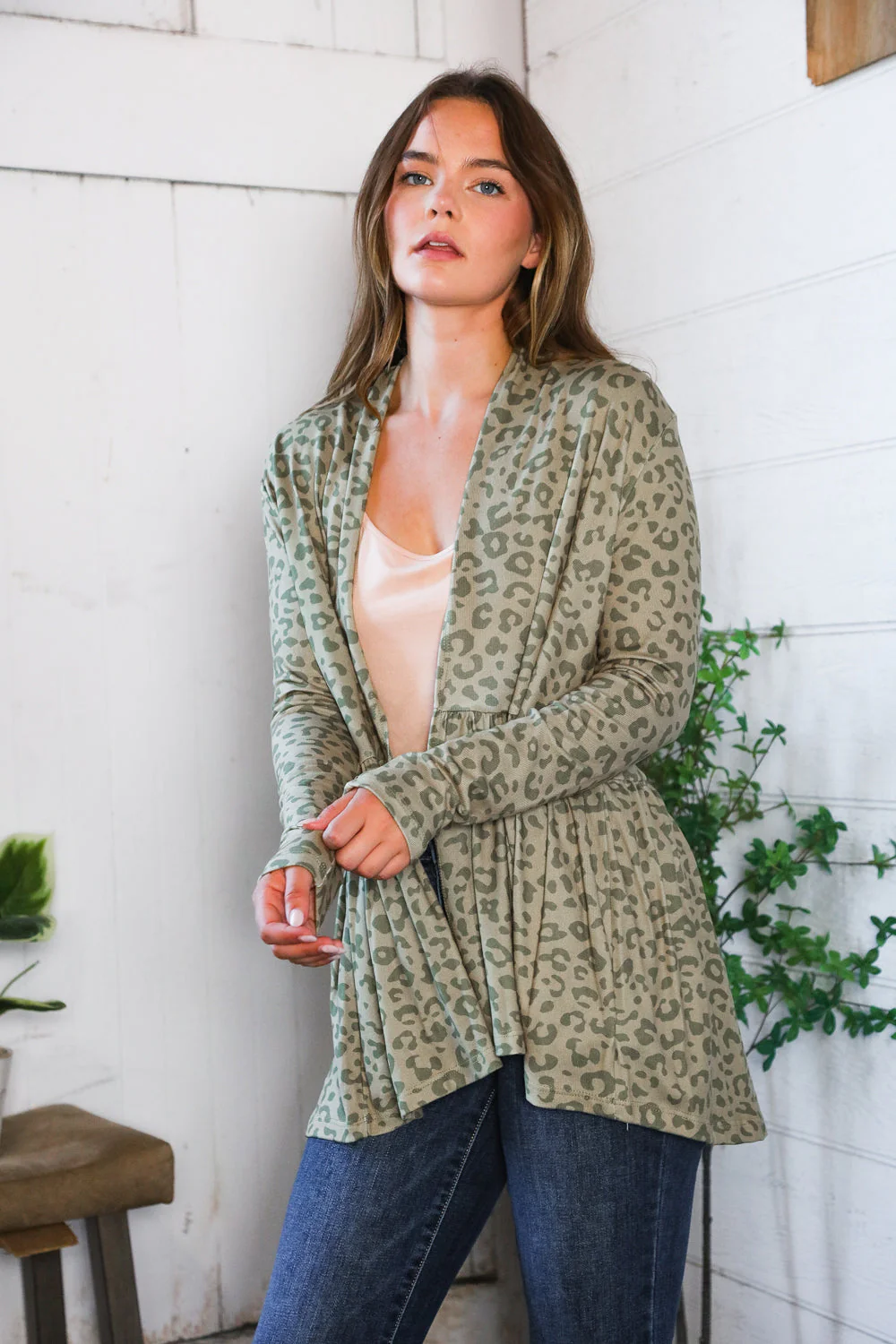 Prowl Around Peplum Open Cardigan (Open Pack)