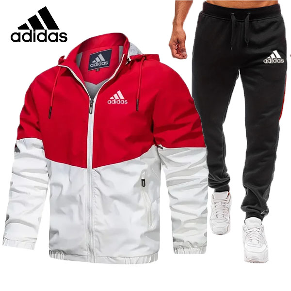 Lekka bawełniana bluza z kapturem i spodnie adidas