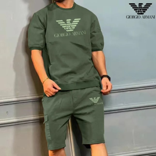 Męska wygodna, codzienna, prosta odzież sportowa (top + spodnie)