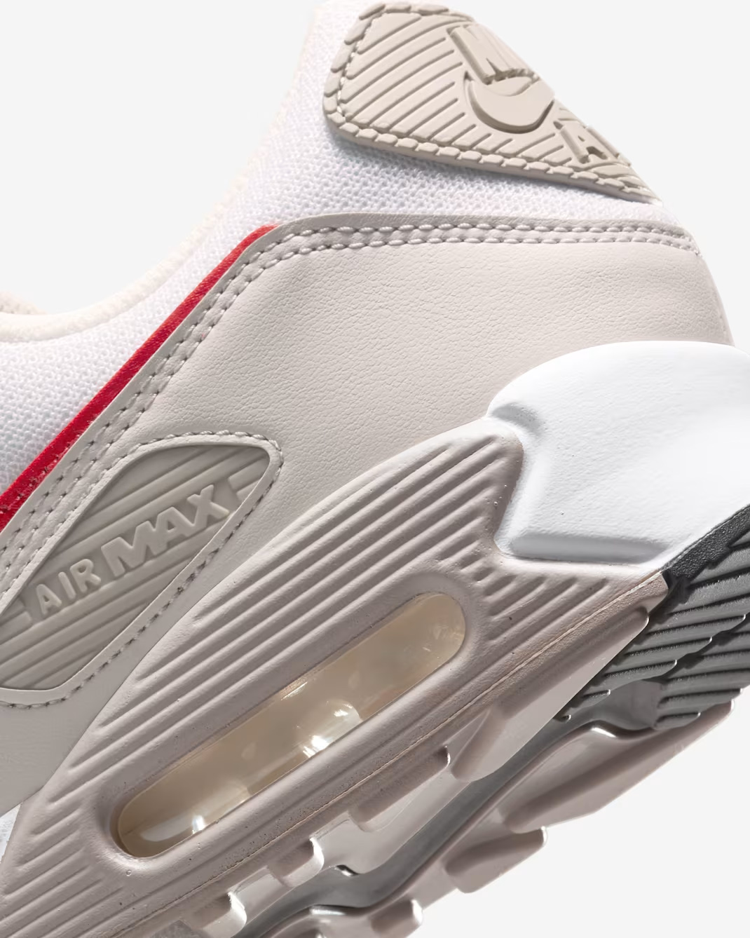 Unisex White Red Sneakers - Nike Air Max 90