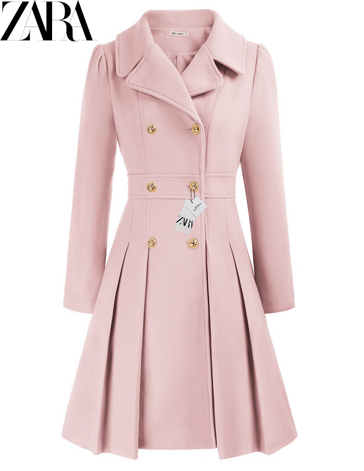 Trenci de dama palton dublu cu clape deschise ​