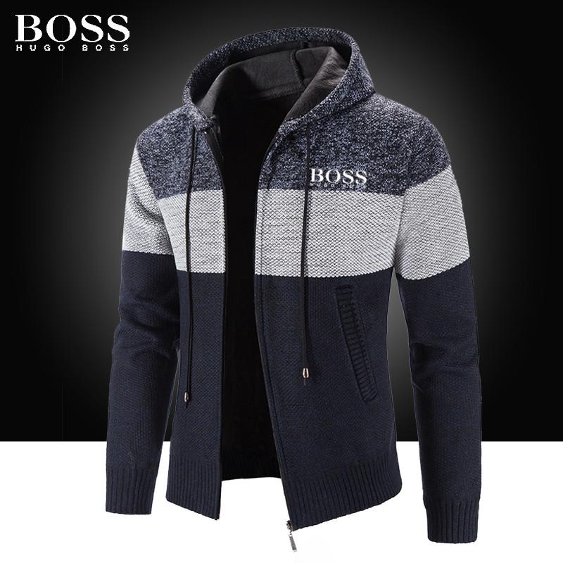 Cashmere Striped Hooded Jacket