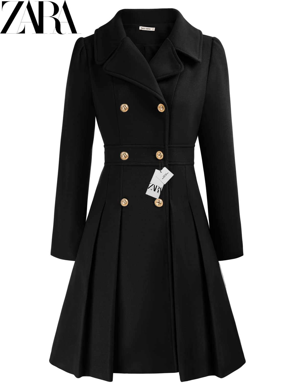 Trenci de dama palton dublu cu clape deschise ​