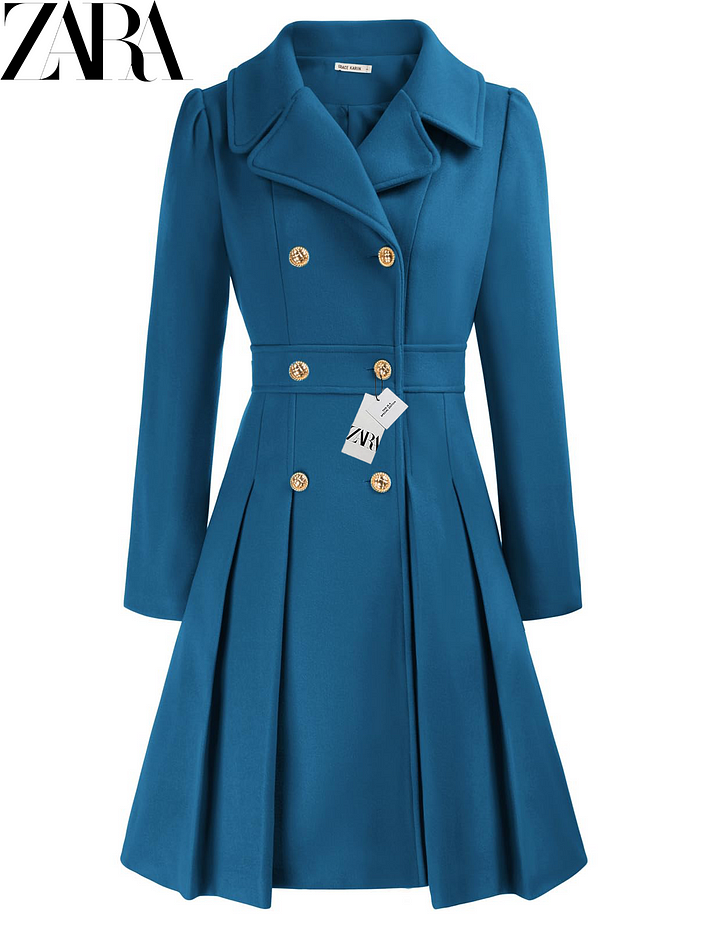 Trenci de dama palton dublu cu clape deschise ​