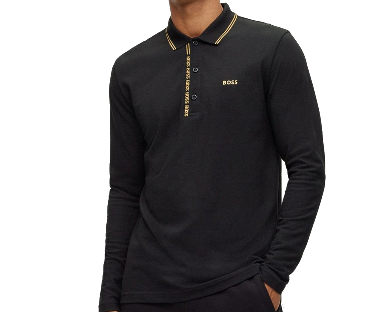 Pleesy 4 50475649 Long Sleeved Polo Shirt Black