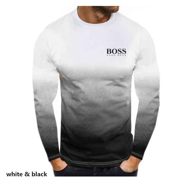 Men's Slim Fit Long Sleeve Round Neck T-Shirt