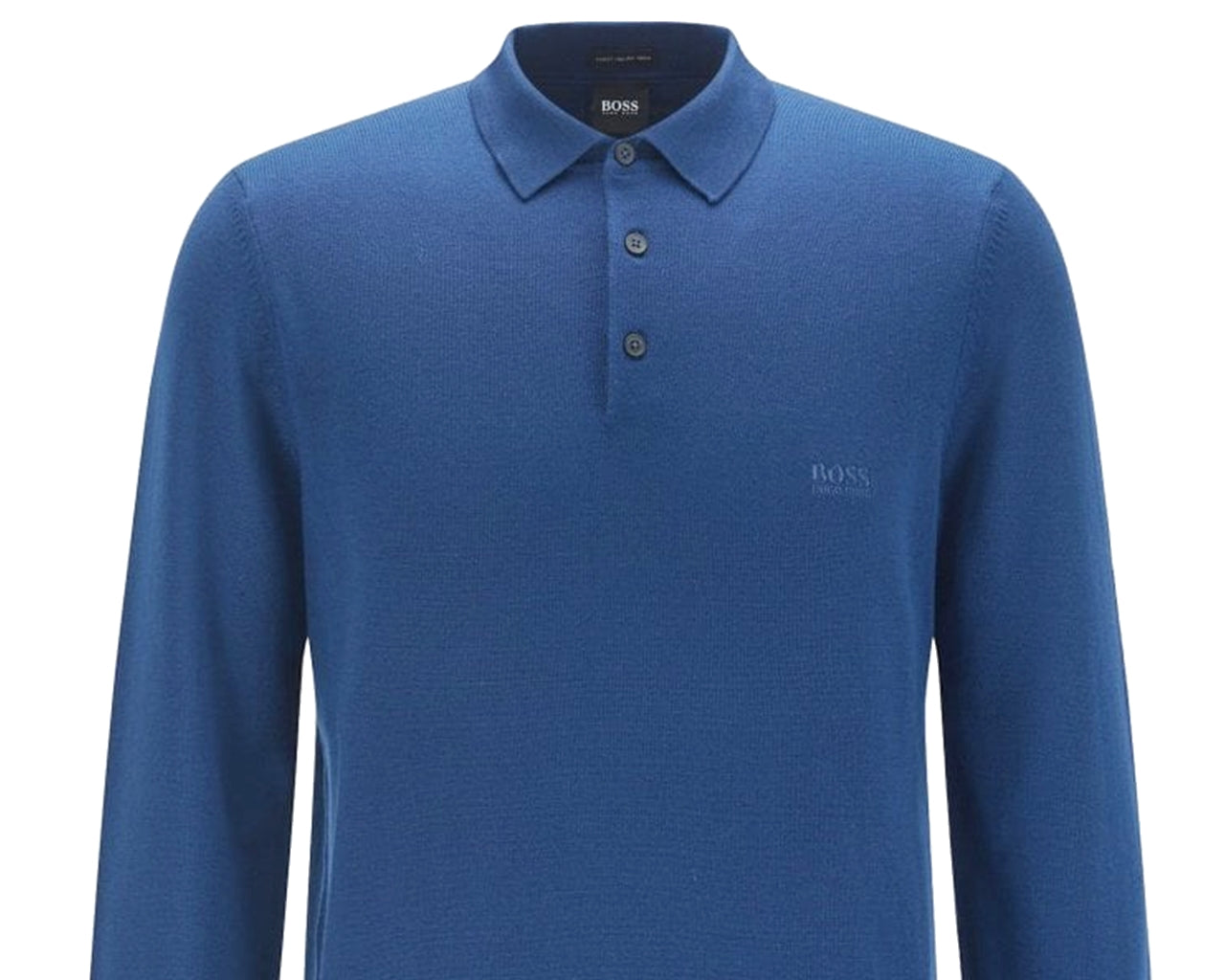 Bono L 50435429 417 Virgin Wool Polo Shirt Blue