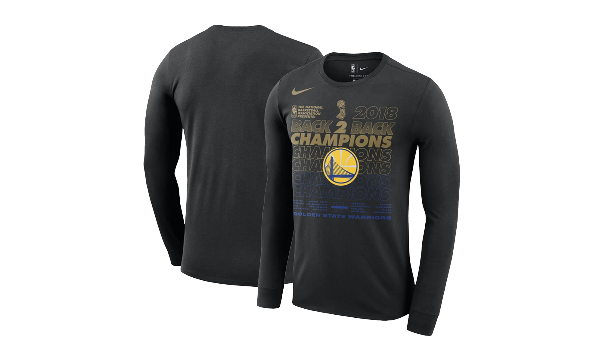 NBA GSW 2018 NBA Long Sleeve T-Shirt 