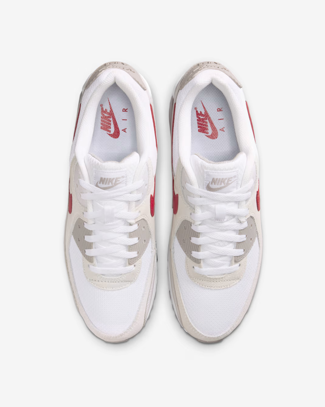 Unisex White Red Sneakers - Nike Air Max 90