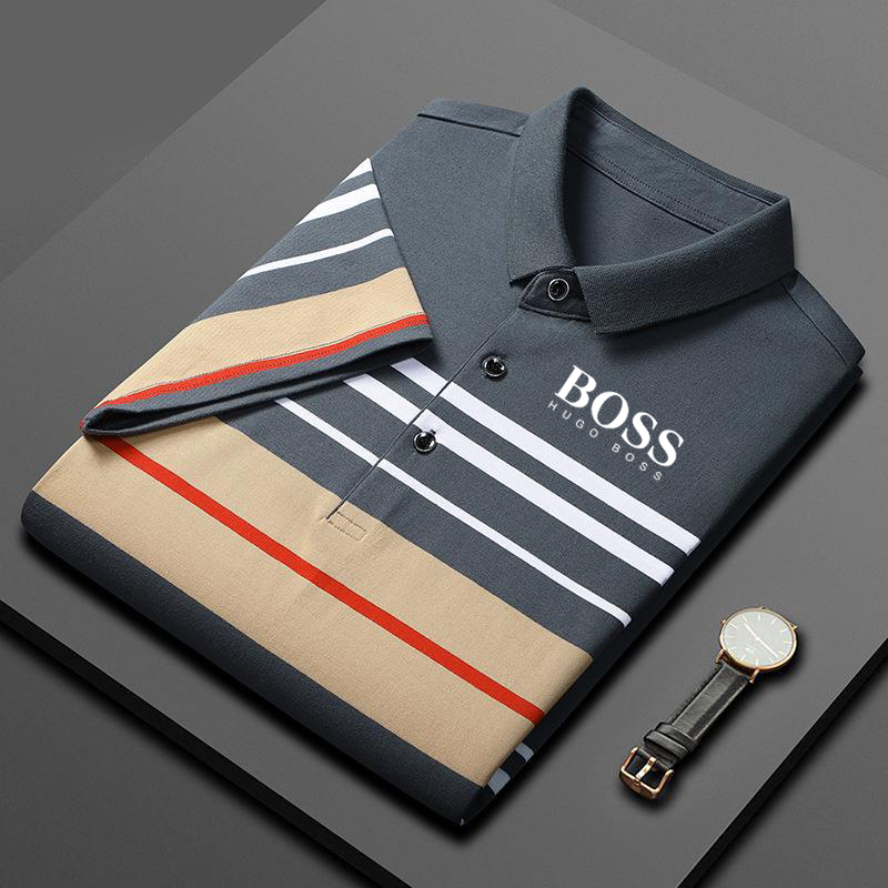Men's high-end striped cotton T-shirt